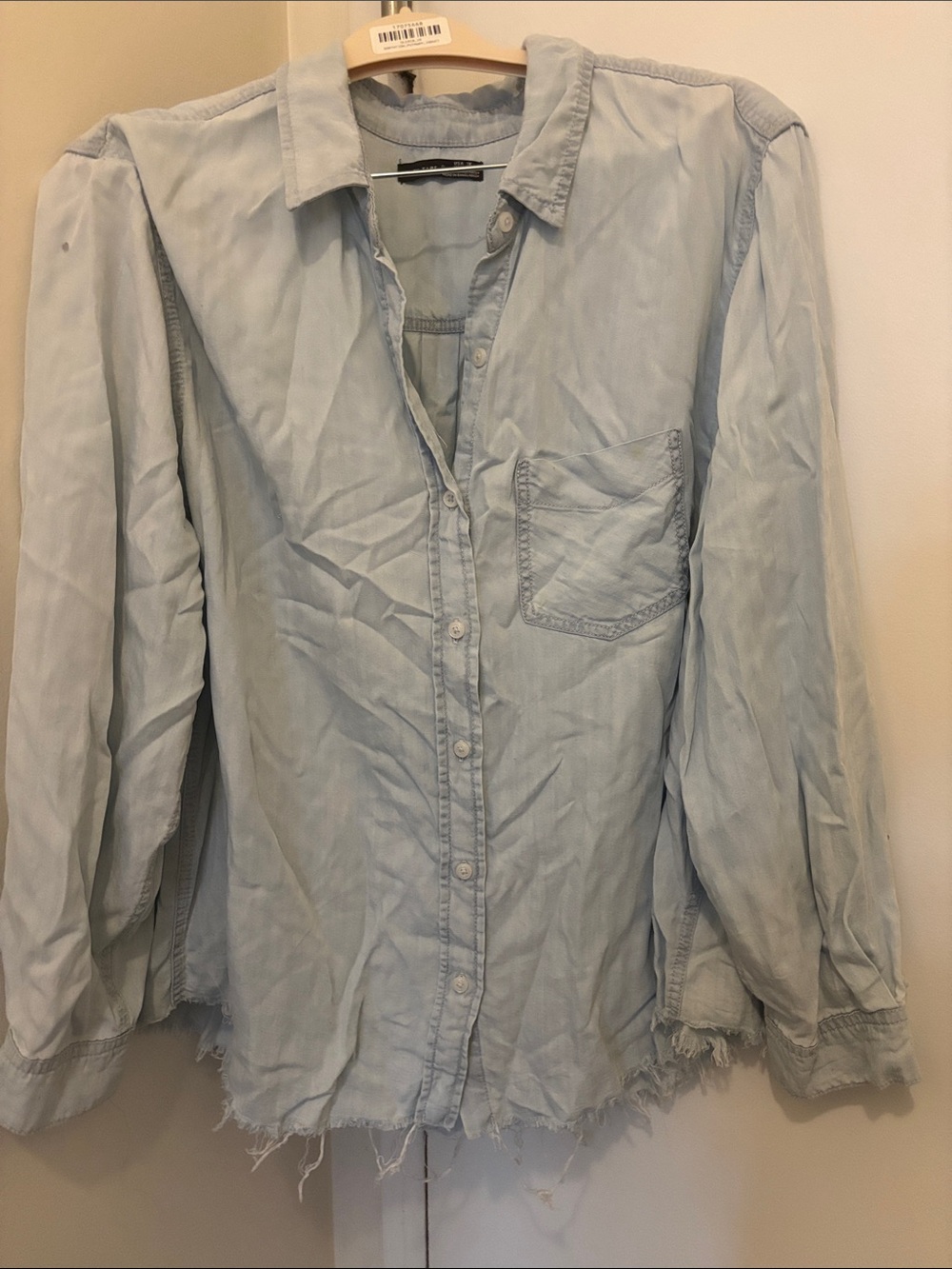 Light Blue Button-Down Shirt - Casual Women's Top